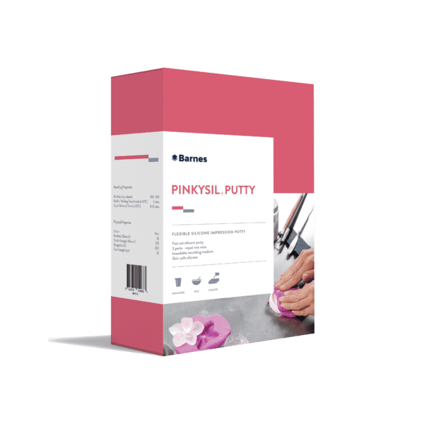 Box displays the product Pinkysil Putty